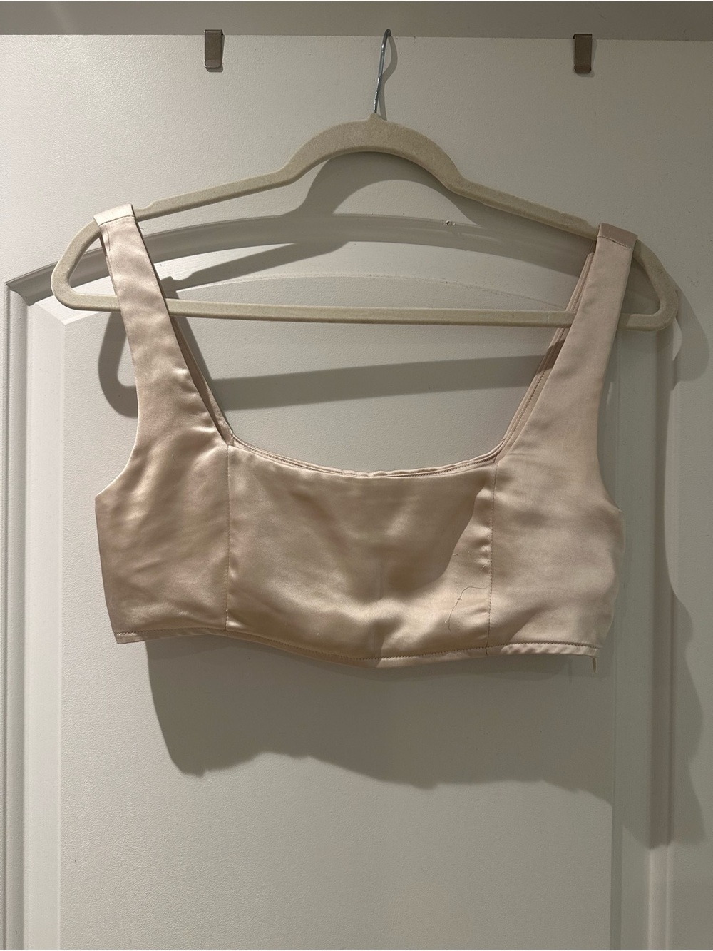 Princess Polly Satin Crop Bralette in Blush